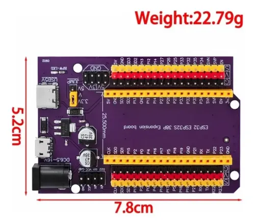 Base Shield Esp32 Con Usb-c Micro Usb Para 38 Pin Wroom-32 — imagen 4 de 4
