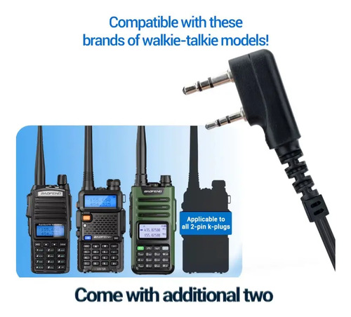Auricular Microfono Ptt Para Handy Kenwood Baofeng Uv5r Uv82 — imagen 4 de 9
