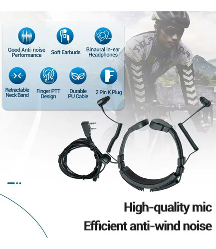 Auricular Microfono Ptt Para Handy Kenwood Baofeng Uv5r Uv82 — imagen 9 de 9