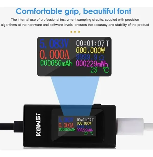 Tester Usb Tipo C Voltimetro Amperimetro Usb Doctor Digital — imagen 5 de 6