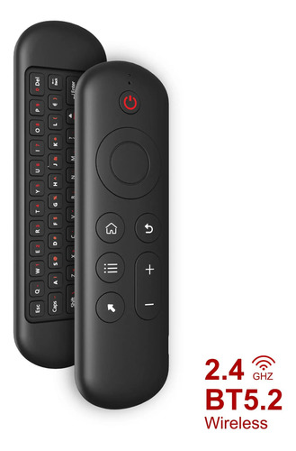 Control Remoto Air Mouse Con Teclado Y Luz Rgb Giroscopio Tv Negro — imagen 3 de 10