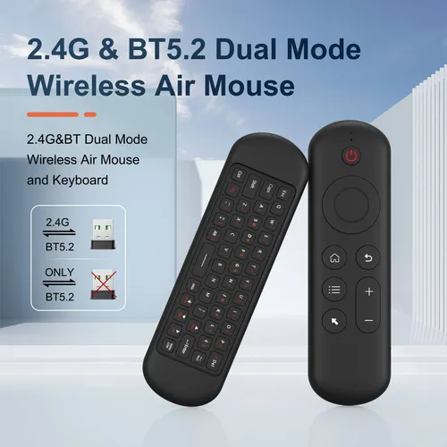 Control Remoto Air Mouse Con Teclado Y Luz Rgb Giroscopio Tv Negro — imagen 4 de 10