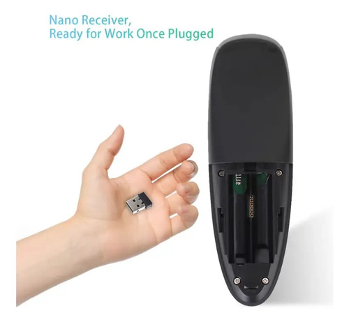 Control Remoto Tv Air Mouse Con Voz Y Retroiluminacion S10 Negro — imagen 4 de 8