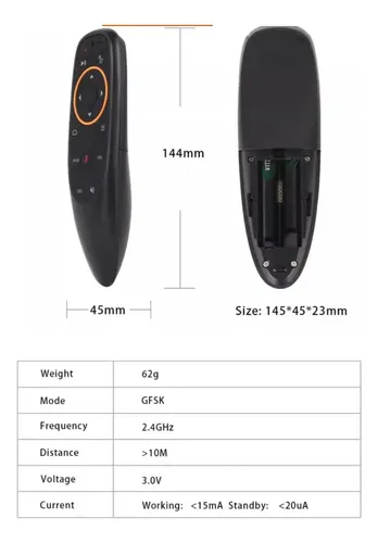 Control Remoto Tv Air Mouse Con Voz Y Retroiluminacion S10 Negro — imagen 5 de 8