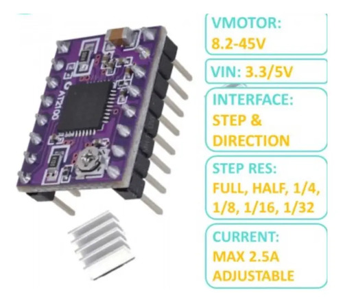 Driver Motor Paso A Paso At2100 Compatible Tmc2208 3d — imagen 2 de 4