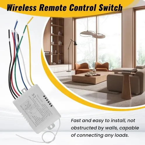 Interruptor Receptor Inalambrico 220v 4 Canales + 1 Control Blanco — imagen 5 de 9