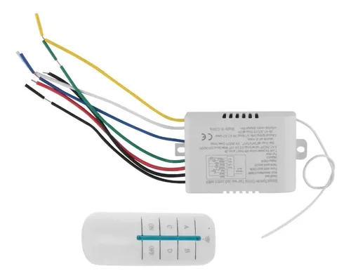 Interruptor Receptor Inalambrico 220v 4 Canales + 1 Control Blanco — imagen 7 de 9