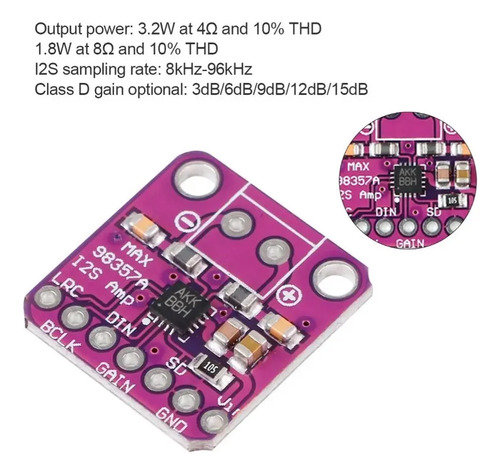 Modulo Max98357 Amplificador De Audio Digital I2s 3w Arduino — imagen 3 de 4