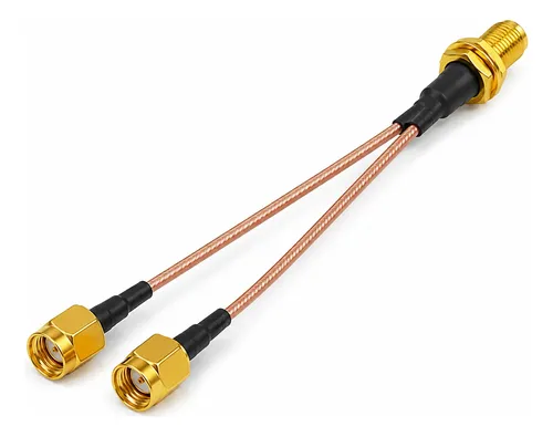Cable Pigtail Sma Hembra A 2 Sma Macho Divisor Rg178 — imagen 2 de 3