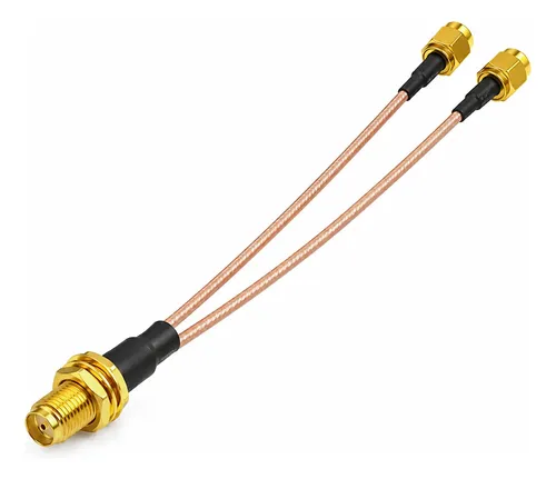 Cable Pigtail Sma Hembra A 2 Sma Macho Divisor Rg178 — imagen 3 de 3