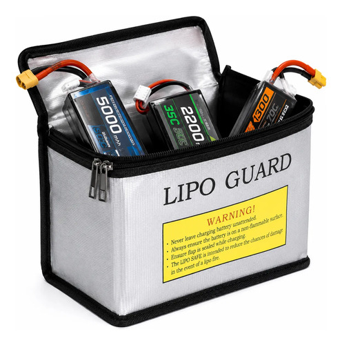 Bolsa Ignífuga Avion Grande Para Baterías Lipo 215x165x145 Gris — imagen 6 de 6