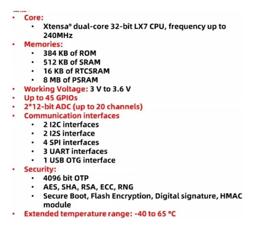 Placa Esp32-s3 Wroom N16r8 Con Cámara Ov5640 Wifi Bluetooth — imagen 3 de 5