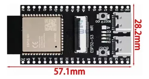 Placa Esp32-s3 Wroom N16r8 Con Cámara Ov5640 Wifi Bluetooth — imagen 4 de 5