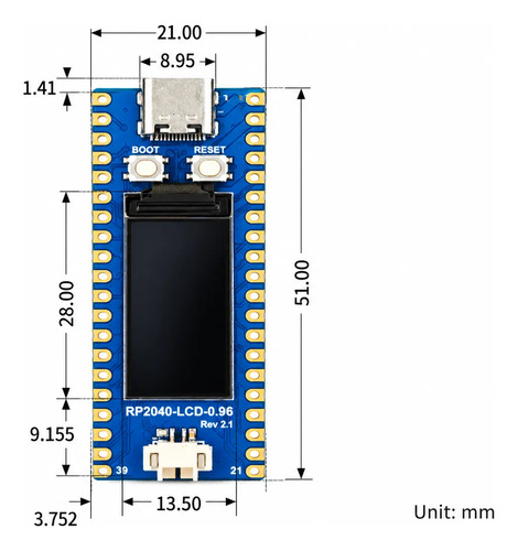 Placa Rp2040 Con Pantalla Desarrollo Usb-c Raspberry Pi Pico — imagen 7 de 7