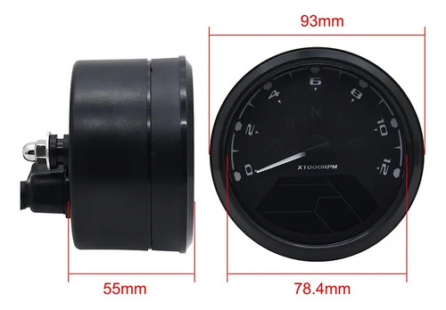 Velocímetro, Odómetro, Tacómetro Lcd De 12000rpm Para Moto — imagen 8 de 8