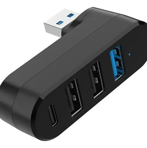 Hub Usb 3.0 4 Puertos Giratorio Para Notebook Pc Laptop Negro