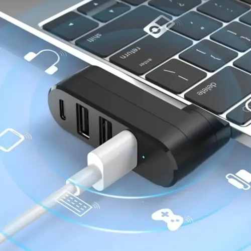 Hub Usb 3.0 4 Puertos Giratorio Para Notebook Pc Laptop Negro — imagen 2 de 6