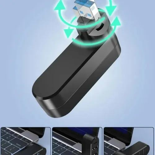 Hub Usb 3.0 4 Puertos Giratorio Para Notebook Pc Laptop Negro — imagen 4 de 6