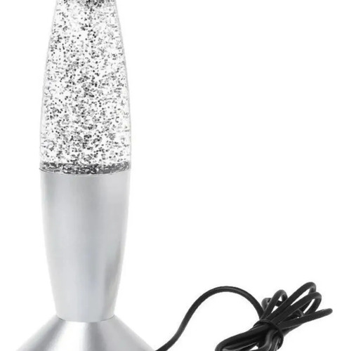 Lampara De Lava Led Con Purpurina Conexión Usb Plata — imagen 2 de 10