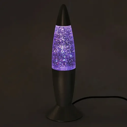 Lampara De Lava Led Con Purpurina Conexión Usb Plata — imagen 4 de 10
