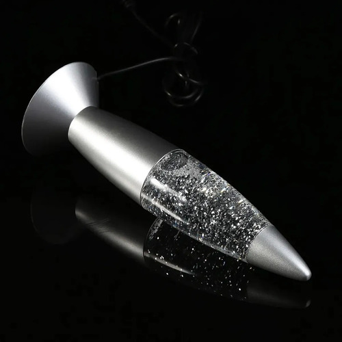 Lampara De Lava Led Con Purpurina Conexión Usb Plata — imagen 10 de 10