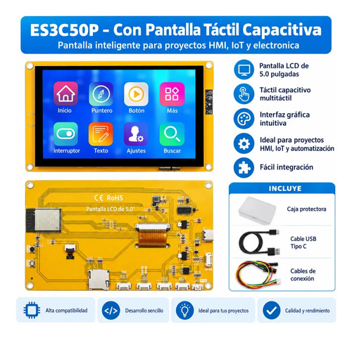 Pantalla Esp32-s3 5  Táctil Ips 800x480 Wifi Bluetooth — imagen 2 de 8