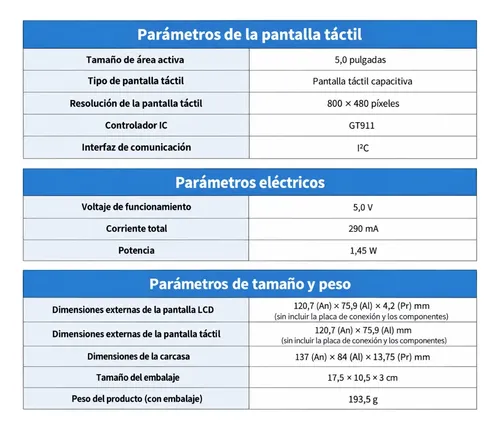 Pantalla Esp32-s3 5  Táctil Ips 800x480 Wifi Bluetooth — imagen 6 de 8