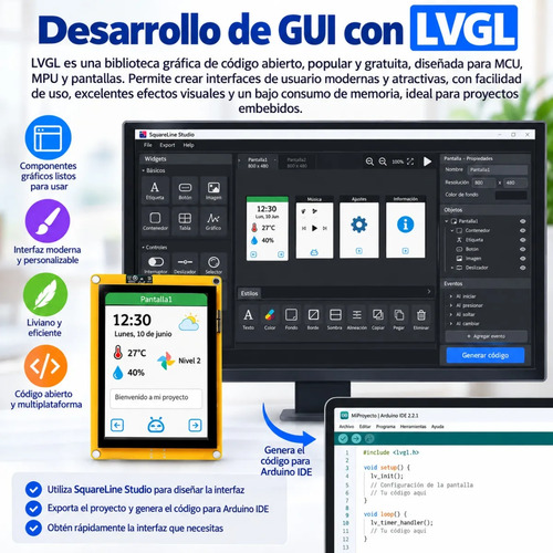 Pantalla Esp32-s3 5  Táctil Ips 800x480 Wifi Bluetooth — imagen 7 de 8