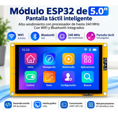 Pantalla Esp32-s3 5  Táctil Ips 800x480 Wifi Bluetooth — imagen 8 de 8