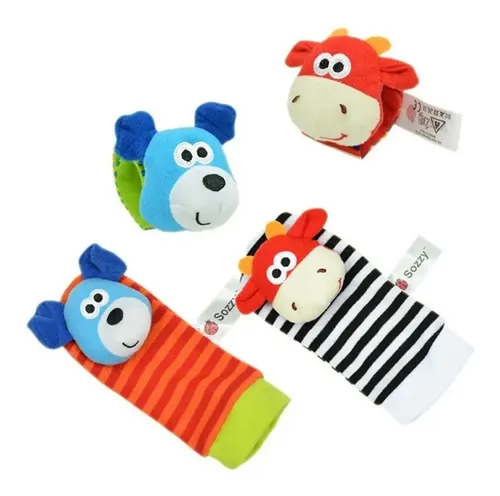 Medias + Babero Muñequeres Para Bebe 4 Piezas Estimular Bebe Blanco/negro Rayas 3-6 M — imagen 3 de 5