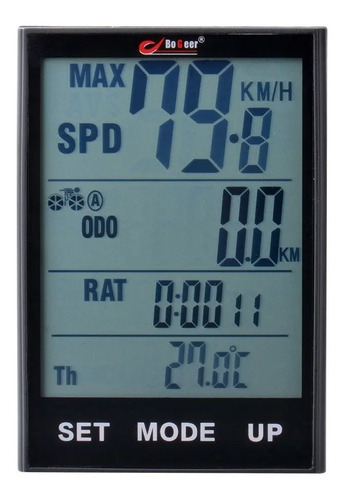 Velocimetro Bicicleta Inalambrico Luz Pantalla 2.7 Pulgadas Negro — imagen 4 de 8