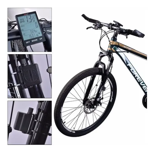 Odometro Velocimetro Inalambrico Computadora Bicicleta Luz Negro — imagen 2 de 8