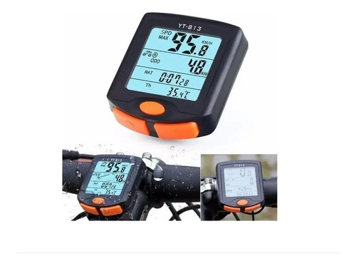Velocimetro Odometro Para Bicicleta Computadora Agua Luz Avs Negro/naranja — imagen 8 de 8
