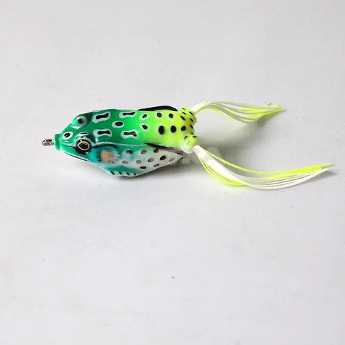 2 Senuelos Rana Sapo Blando Con Anzuelos Dorado Pesca Pescar Verde Oscuro — imagen 2 de 6
