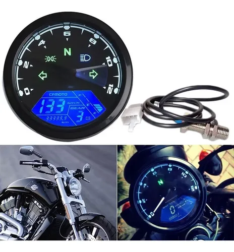 Velocimetro Universal Moto Digital Lcd Tacometro 12000 Rpm — imagen 7 de 8