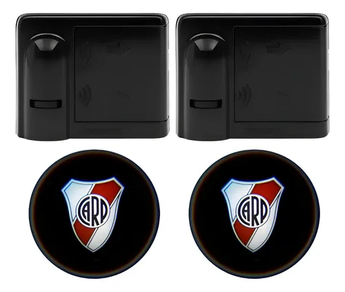 2 Luces River Plate Luz Cortesia Auto A Pila Para Auto Pilas Negro Blanca
