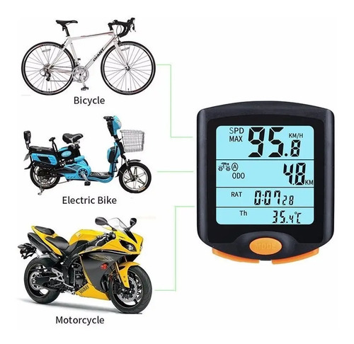 Velocimetro Bicicleta Sin Cables Inalambrico Modelo Nuevo Negro — imagen 3 de 9