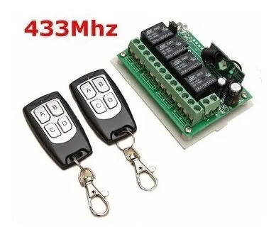 Receptor Inalambrico 433mhz 4 Canales + 2 Controles Porton — imagen 5 de 5