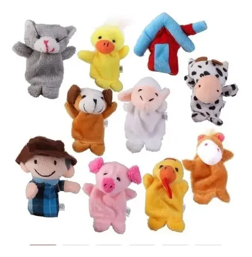 Pack 10 Titeres Dedo Cuentos Granja Personajes Animales — imagen 2 de 5