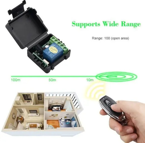 Kit Receptor Inalambrico 433mhz 1 Canal + 1 Control Relay — imagen 3 de 4