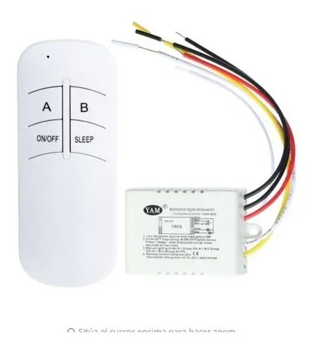 Kit Receptor Inalambrico 220v 1 Canal + 1 Control Alarma — imagen 2 de 5
