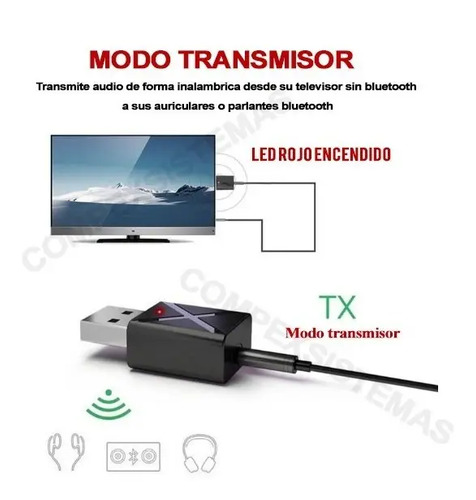 Mini Receptor Bluetooth Audio Transmisor 3.5mm Inalambrico — imagen 2 de 5