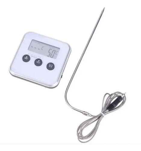 Termometro Cocina Digital Chef Lcd Medidor Temperatura Sonda Blanco