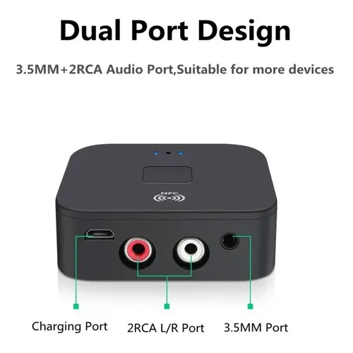 Nfc Bluetooth 5,0 Receptor 3,5mm Aux Rca Jack Hi Audio — imagen 2 de 10