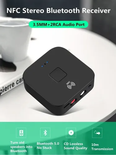 Nfc Bluetooth 5,0 Receptor 3,5mm Aux Rca Jack Hi Audio — imagen 6 de 10