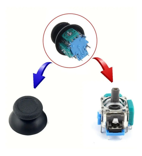 2 Repuestos Joystick Control Ps4 Playstation Stick Analogico — imagen 2 de 10