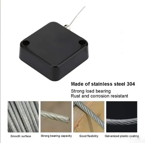Cable Retractil Seguridad 1 Metro Auriculares Notebook Cel — imagen 3 de 3
