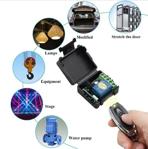 Kit Receptor 12v Inalambrico 433mhz 1 Canal + 1 Control — imagen 2 de 4