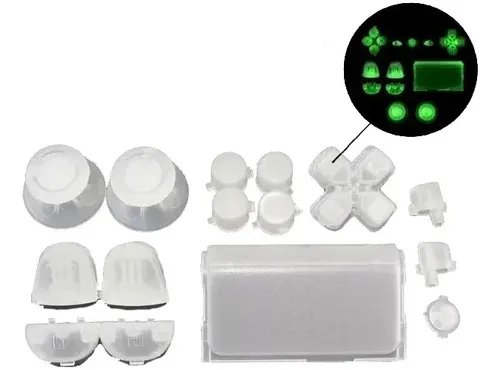 Repuesto Botones Ps4 Joystick Transparentes Luminosos Play