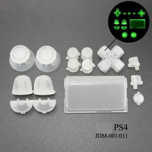 Repuesto Botones Ps4 Joystick Transparentes Luminosos Play — imagen 2 de 2